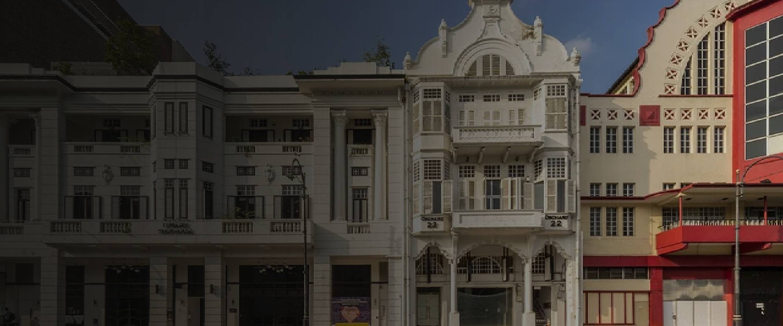 Conservation shophouse facade in Singapore, representative of Addition & Alteration works by Thomson Renovation Contractor